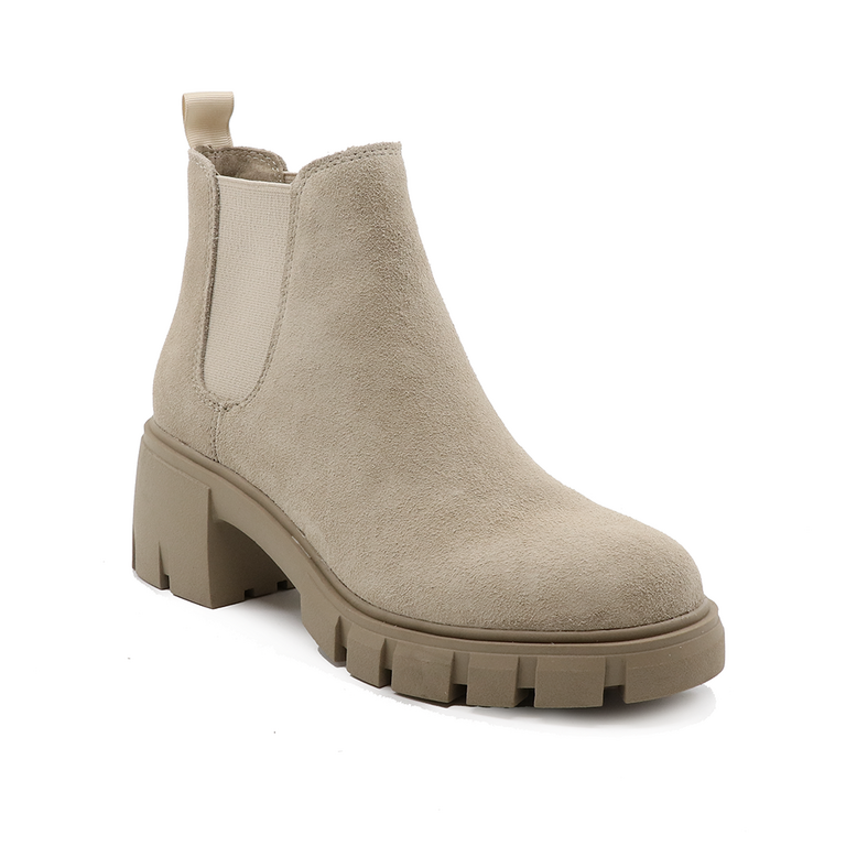 Steve Madden women boots in beige suede leather 1462DGHOWLERVBE