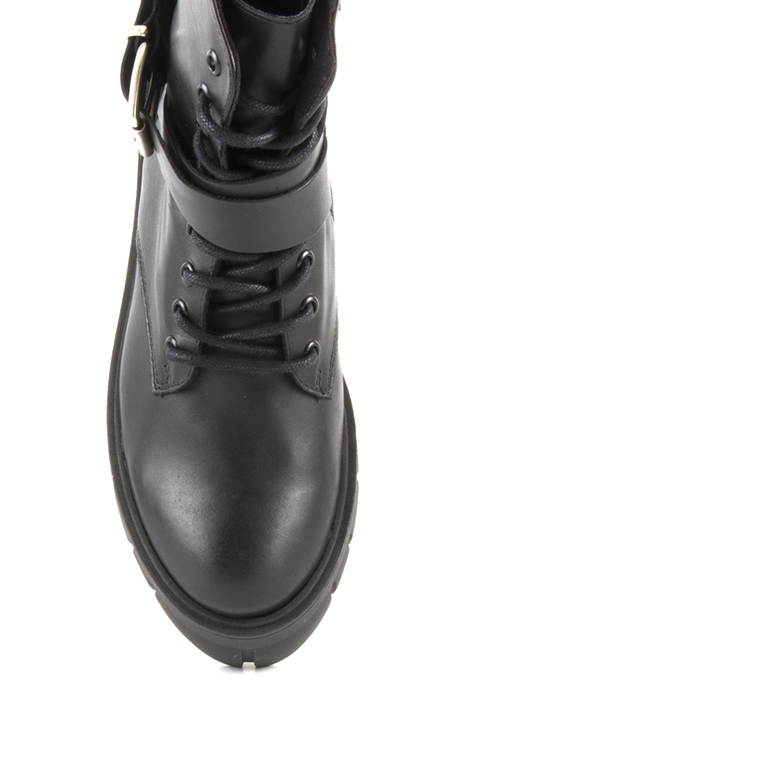 Steve Madden Women's Ankle Boots in black leather 1460DGFOLIEN
