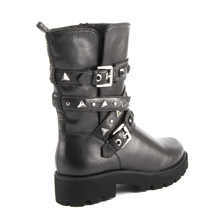 Steve Madden Women's Ankle Boots in black leather 1460DGREEZAN