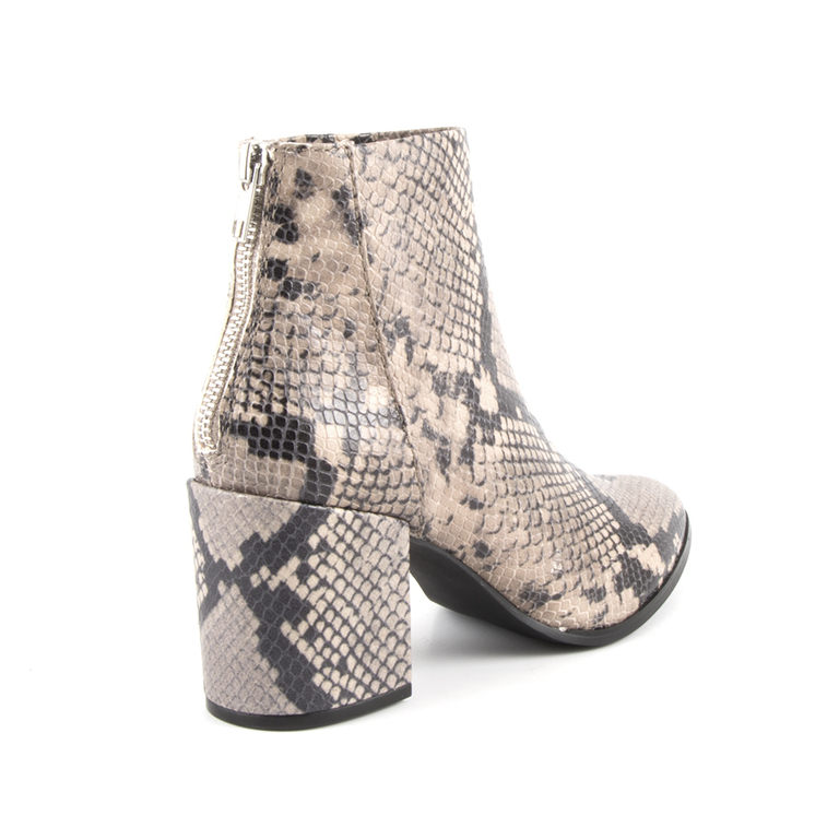 Women's boots Steve Madden snake print leather with medium heel 1468dgjilliansta