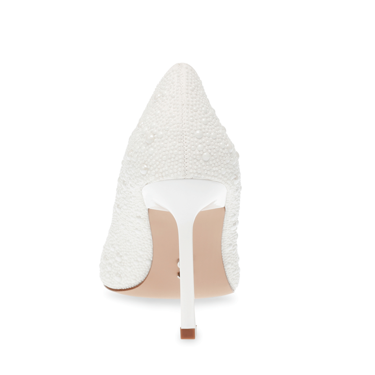Steve Madden Classie Women's White Pearl Stiletto Shoes 1467DPCLASSIE-PA