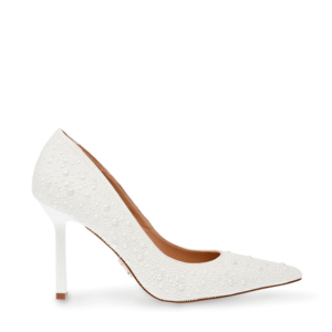 Steve Madden Classie Women's White Pearl Stiletto Shoes 1467DPCLASSIE-PA