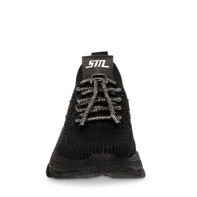 Sneakers femei Steve Madden Meter negri din material textil accesorizat cu ștrasuri 1467DPMETERN