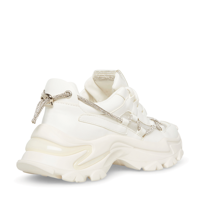 Women's Steve Madden Miracles white synthetic and textile sneakers 1467DPMIRACLESA