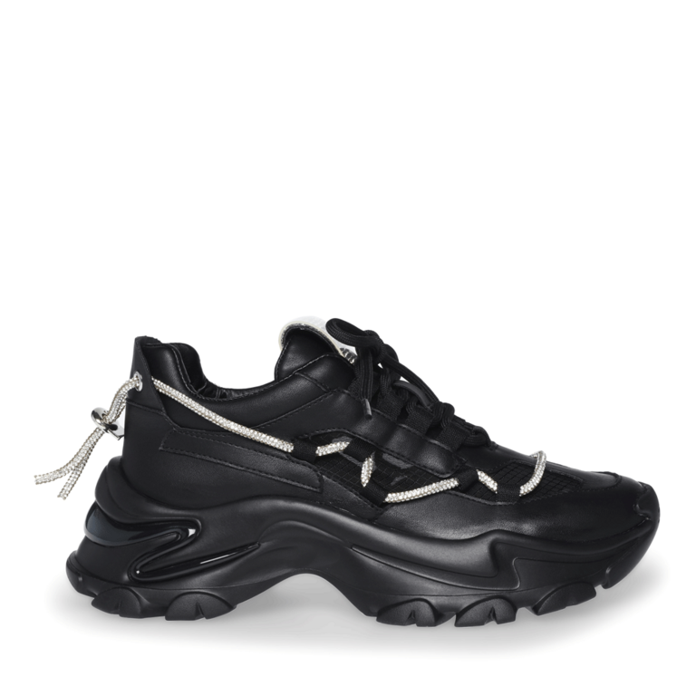 Women's black sneakers by Steve Madden, made of synthetic and textile materials, model 1466DPMIRACLESN.