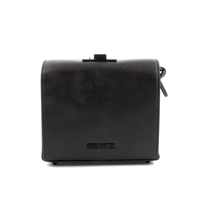 Steve Madden box bag in black faux leather 1461POSSKWEENN