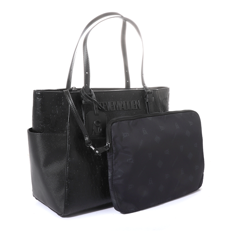 Steve Madden women tote bag in black faux leather 1462POSSEBONIEN