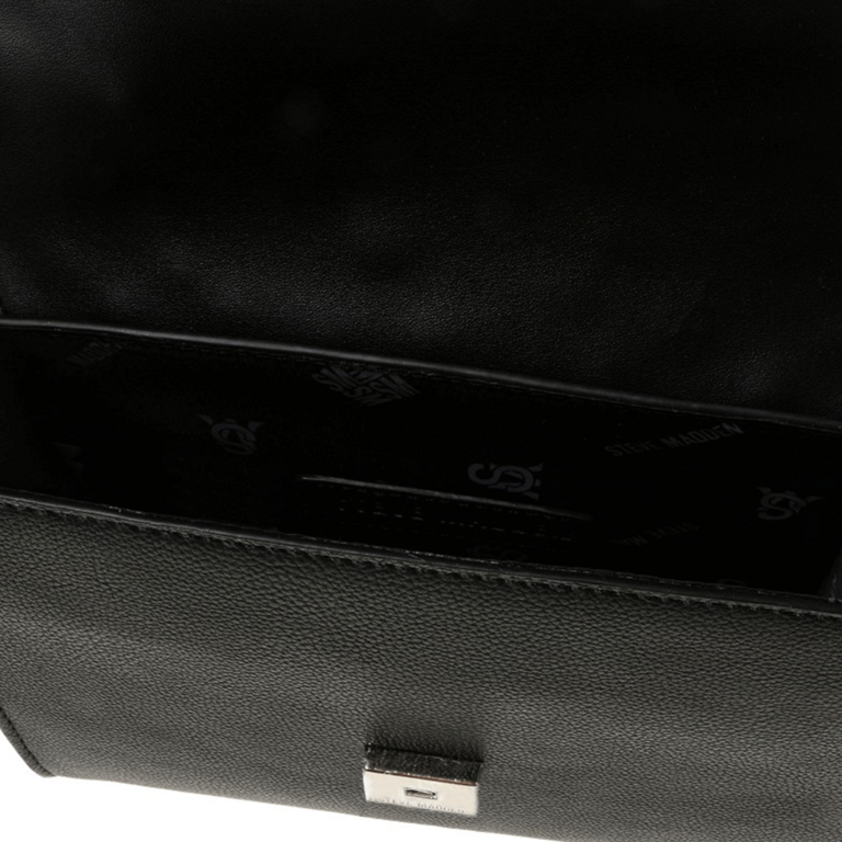 Poșetă satchel femei Steve Madden Celest neagră cu nituri metalice 1667POSSBCELESTN