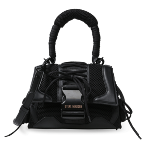 Steve Madden Diego satchel bag in black faux leather 1665POSSBDIEGON