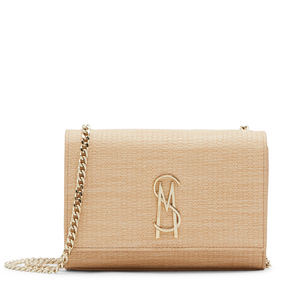 Poșetă crossbody femei Steve Madden bej cu logo metalic 1669POSSBHUXLEYBE