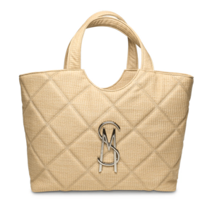 Poșetă shopper femei Steve Madden bej cu logo frontal 1669POSSBFUSE-RBE
