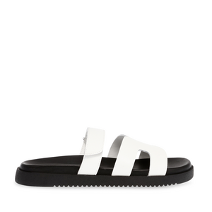 Steve Madden women's white leather clogs 1469DSTMISSILEA