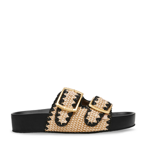 Steve Madden Ondeck beige women's clogs made of raffia-look fabric 1469DSTONDECKBE