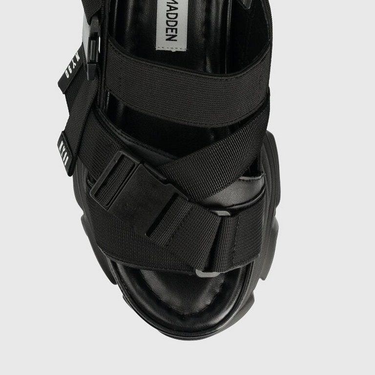 Steve Madden women Voltz sandals in black fabric 1465DSVOLTZN