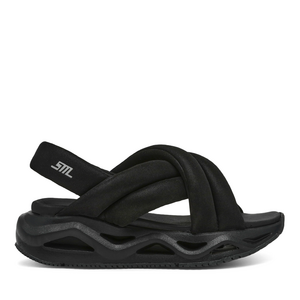 Steve Madden women's black textile sandals 1469DSHURDLE2N