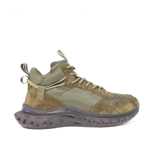 TheZeus high top sneakers for men khaki color made of suede leather and textile material 3736BGS2847KA
