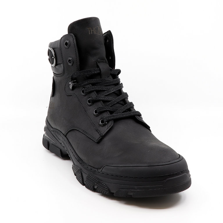 TheZeus men boots in black leather 2102BG33704N