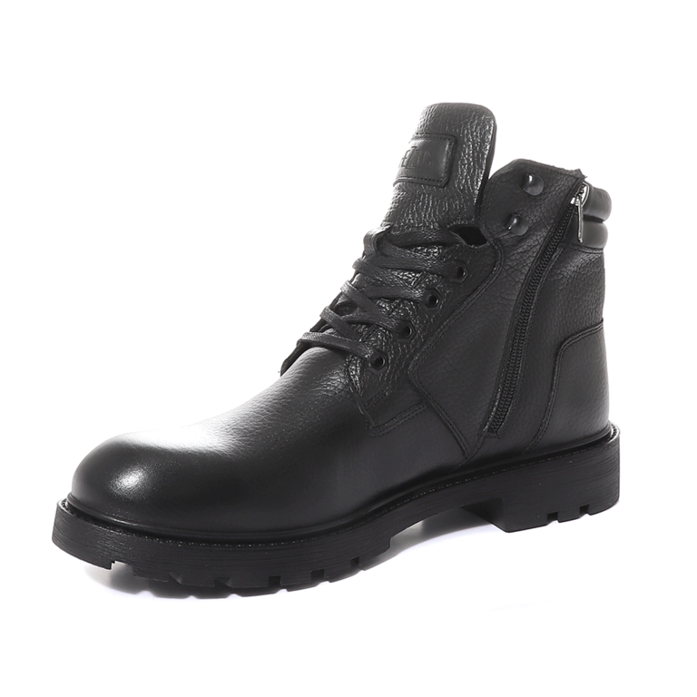 TheZeus men boots in black leather 2102BG65801N