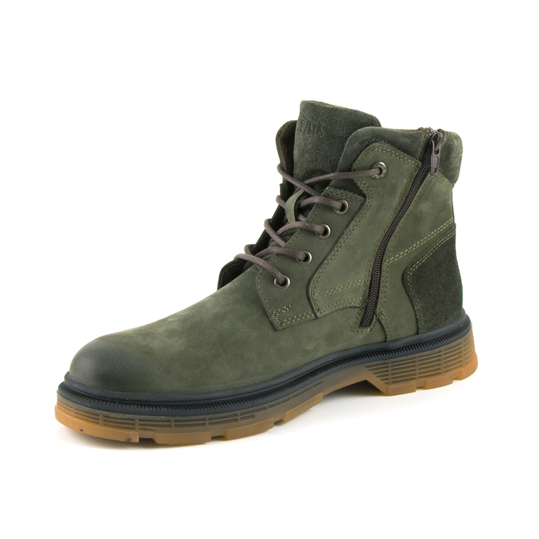Thezeus men's army boots in green leather 2120BG300300V