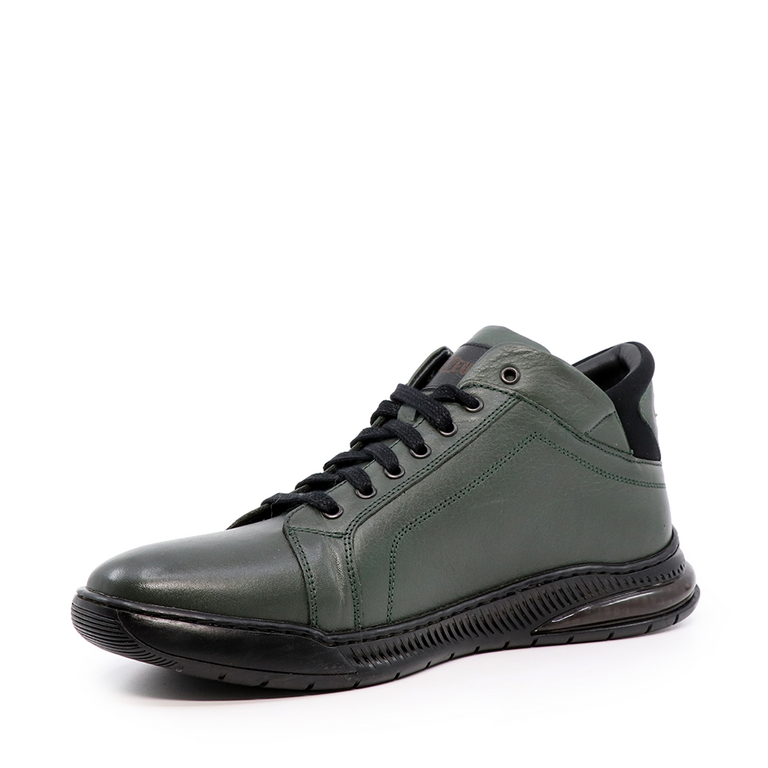 TheZeus men easy fit boots in green leather 2104BG17112V
