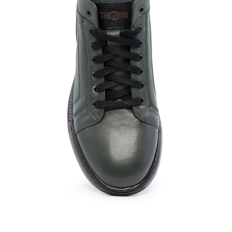 TheZeus men easy fit boots in green leather 2104BG17112V