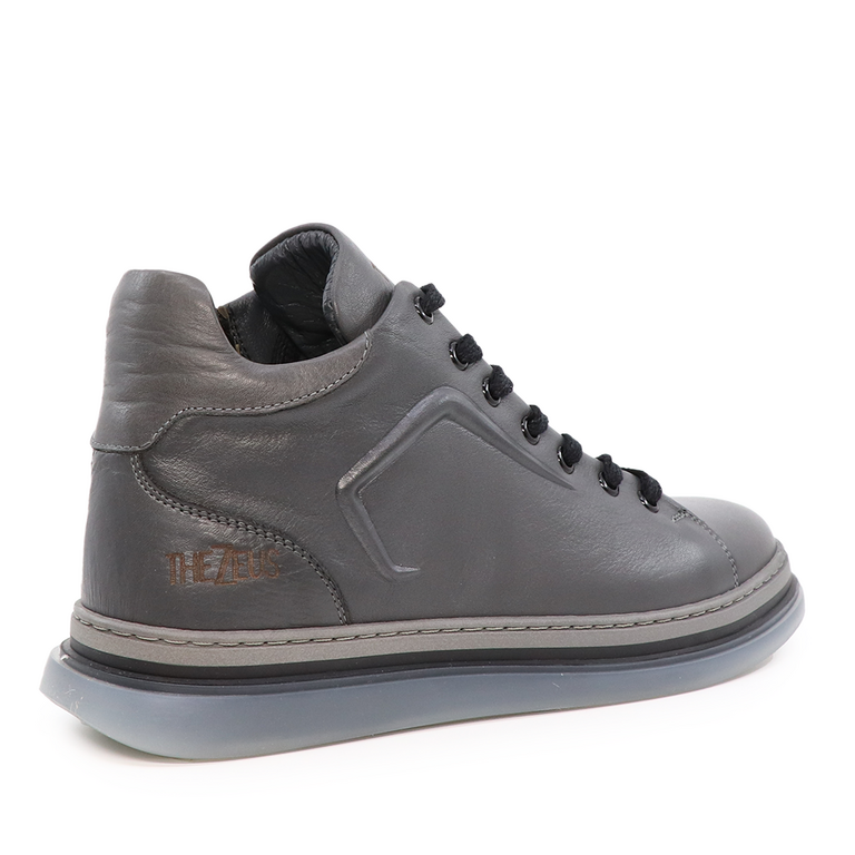 TheZeus men ankle boots in gray leather 2104BG65211GR