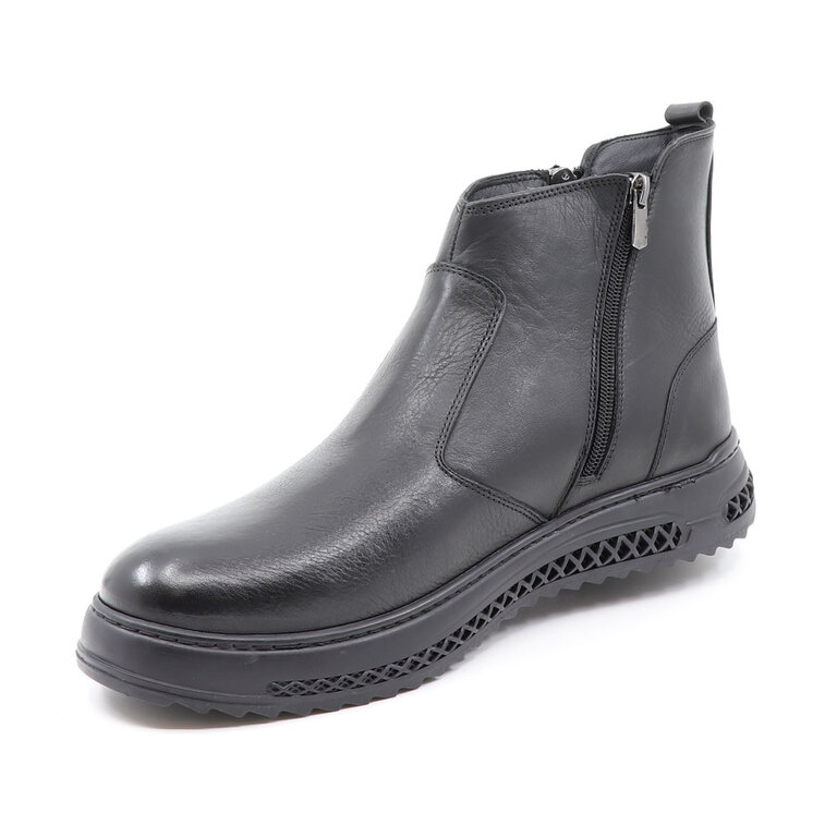 TheZeus men boots in black leather 2102BG99511N
