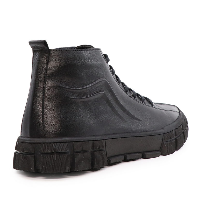 TheZeus men ankle boots in black leather 2104BG99198N 