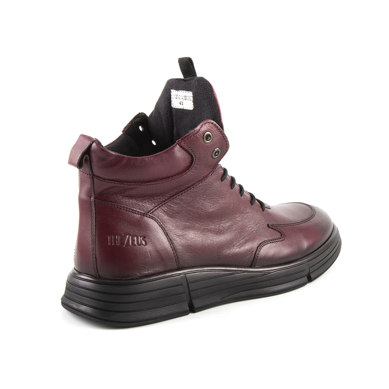 Thezeus men's boots in burgundy leather with laces 2120BG140003BO