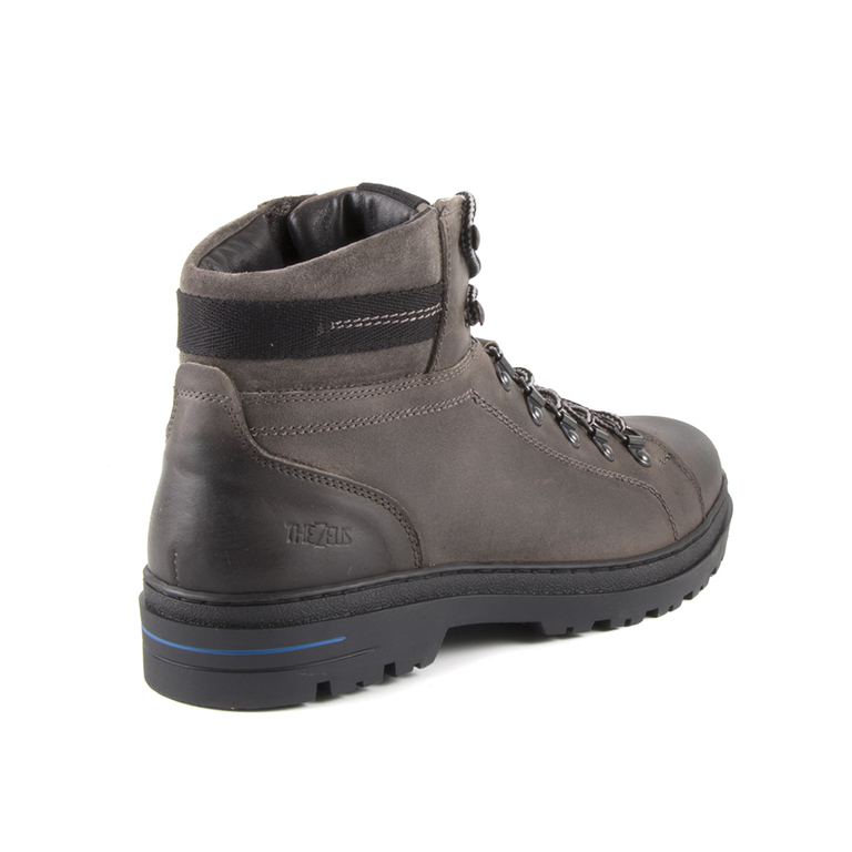 Thezeus men's boots in gray leather 610BG330062GR