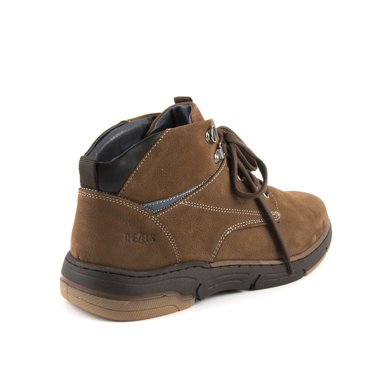 Thezeus men's boots in cognac brown leather 610BG430054CU
