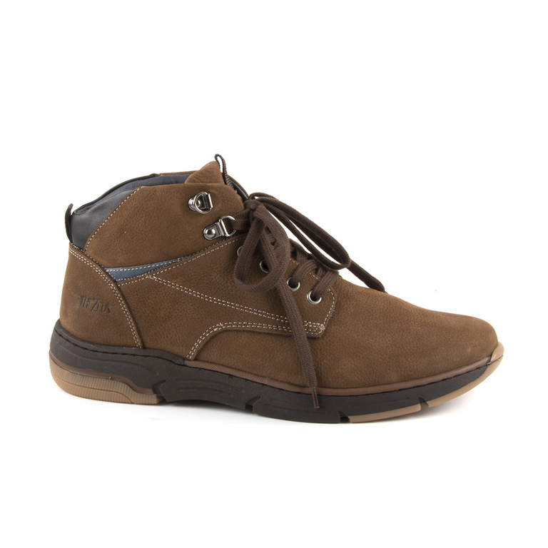 Thezeus men's boots in cognac brown leather 610BG430054CU
