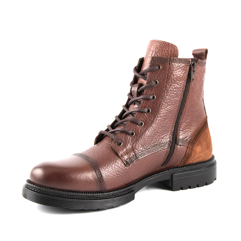 Men's boots Thezeus brown cognac leather 2128bg8101cu