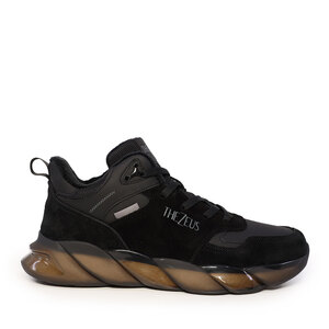 Sneakers high top  bărbați Thezeus negri din piele întoarsă 3730bg1144vn