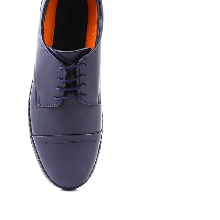 TheZeus men derby shoes in navy leather 3281BP2460BL