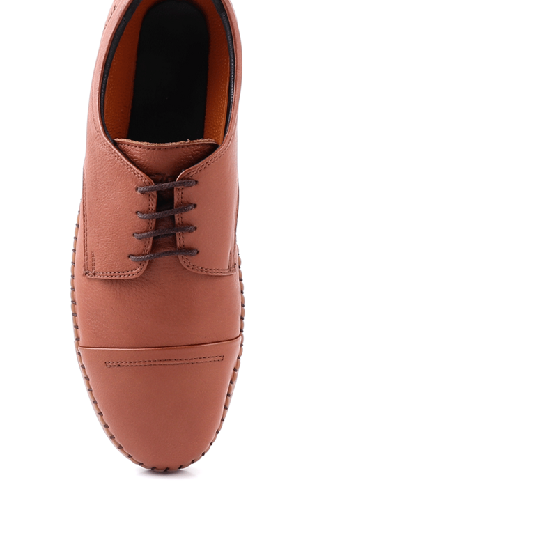 TheZeus men derby shoes in light brown leather 3281BP2460CU