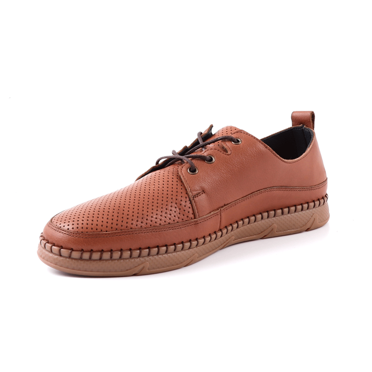 TheZeus men derby shoes in light brown leather 3281BP2201CU