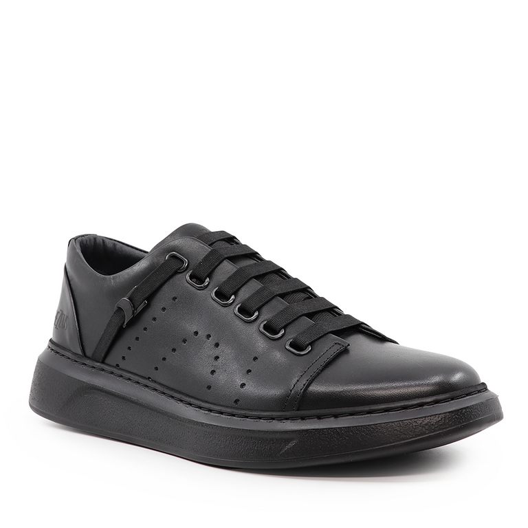 TheZeus men shoes in black leather 2104BP51805N
