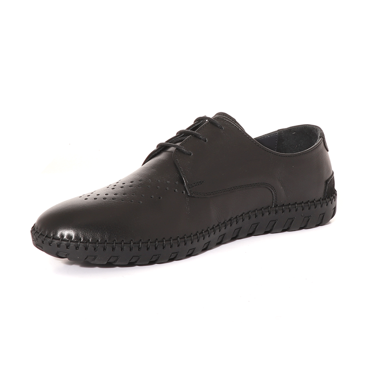 TheZeus men derby shoes in black leather 3281BP2310N