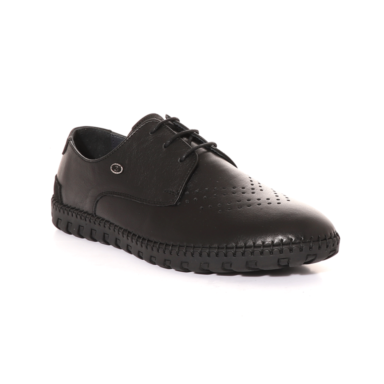 TheZeus men derby shoes in black leather 3281BP2310N
