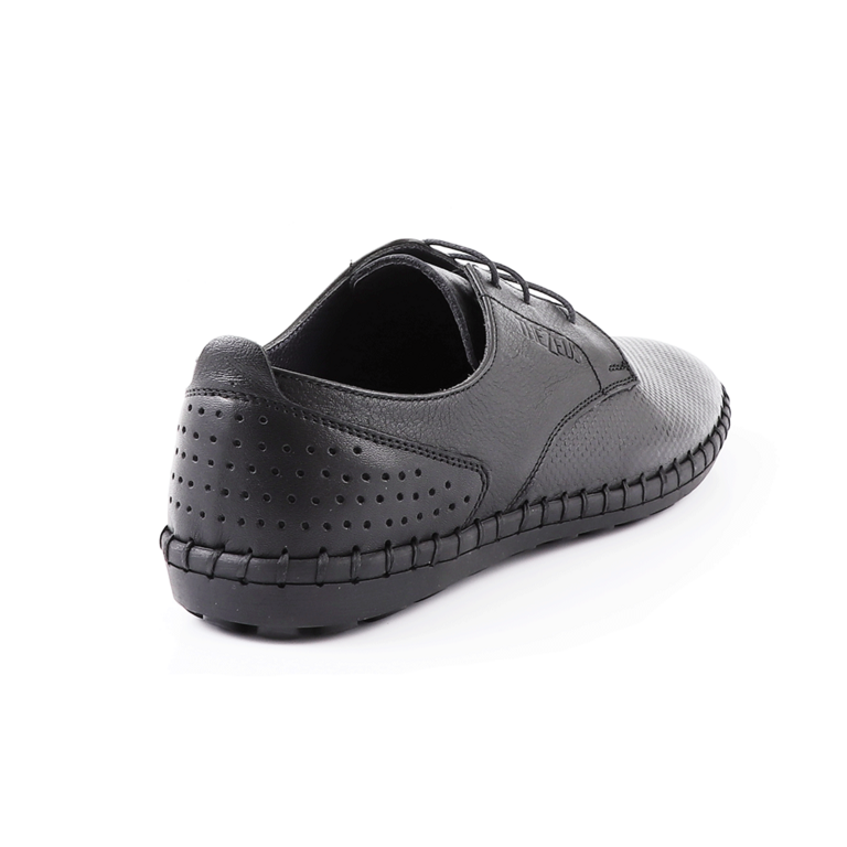 TheZeus men shoes in  black lasered leather 3281BP2530N