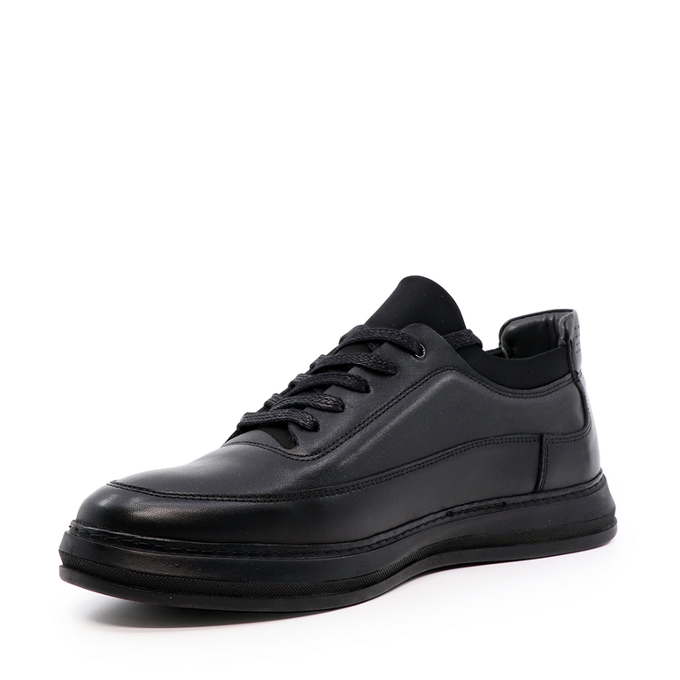 Pantofi bărbați TheZeus negri din piele easy fit 2104BP34206N