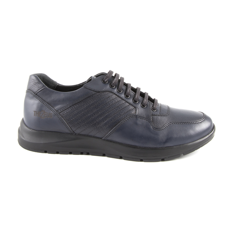 Men's shoes Thezeus blue leather 2108bp9267bl