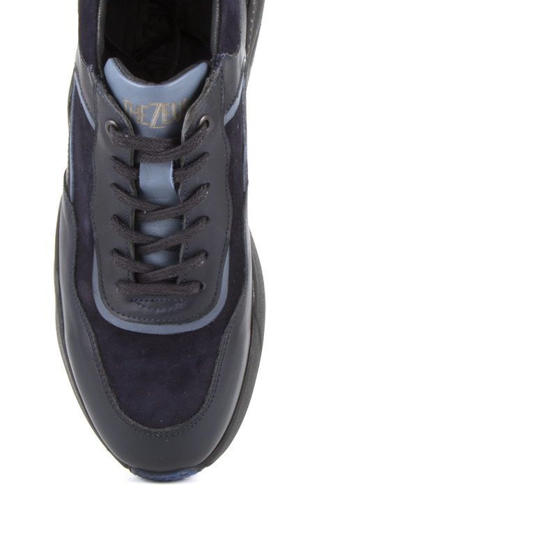 Men's shoes Thezeus blue leather 2108bp2203bl
