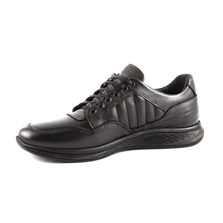 Thezeus men's shoes in black leather 2100BP3857N