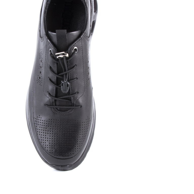 Men's shoes Thezeus black leather 2108bp9262n