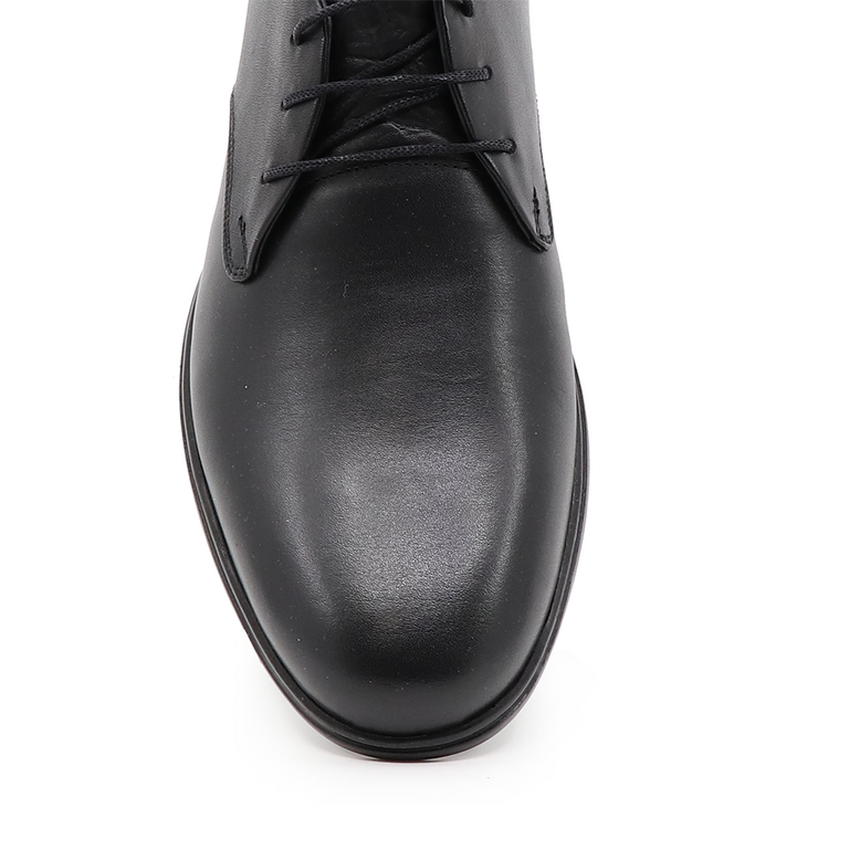 TheZeus men derby shoes in black leather 2104BP77720N
