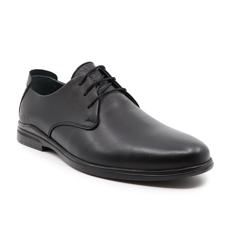 TheZeus men derby shoes in black leather 2103BP77720N 