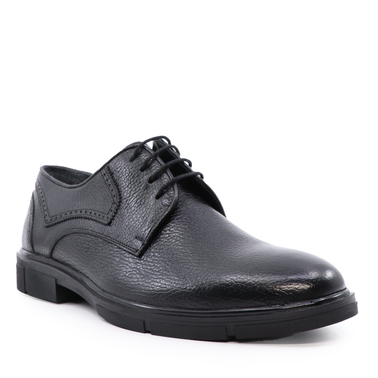 Pantofi derby bărbați TheZeus negri din piele 2104BP26121N 