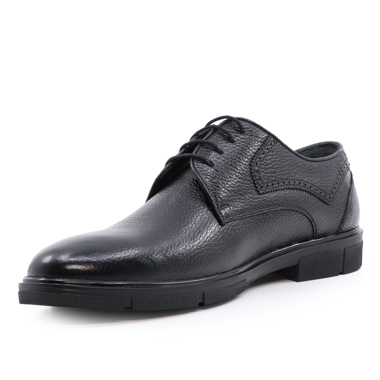 Pantofi derby bărbați TheZeus negri din piele 2104BP26121N 